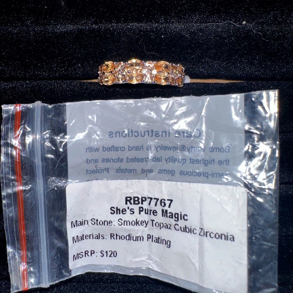 Smokey Topaz Cubic Zirconia size 10 Ring